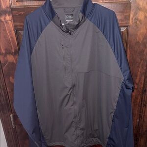 Greg Norman Collection Two-Tone Windbreaker Jacket in Navy & Gray